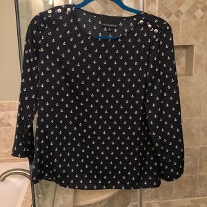 Cynthia Rowley boat-neck anchor blouse